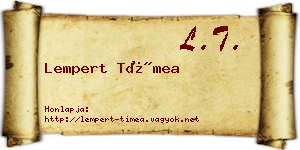 Lempert Tímea névjegykártya